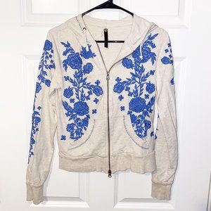 Free People Women's Floral Embroidered Hoodie S